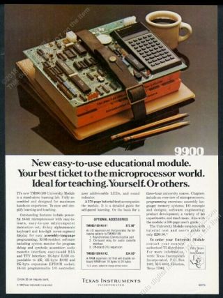 1980 Texas Instruments Tm990/189 Calculator University Module Photo Print Ad