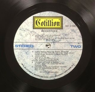 WOODSTOCK - 3 RECORD SET 1970 Pressing COTILLION Hendrix,  The Who EX 3