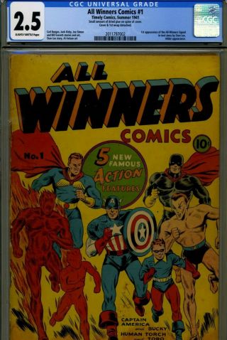 All Winners Comics 1 Cgc 2.  5 Universal