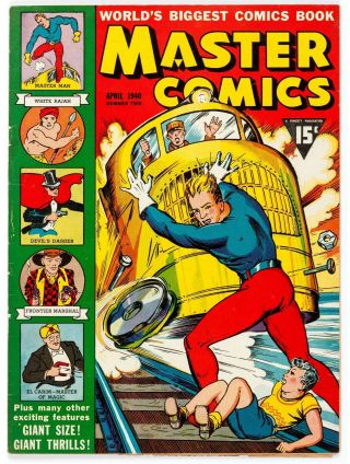 Master Comics 2 1940 Gerber 7 Scarce Oversized 10.  25 " X 14 " Master Man Fine 6.  0