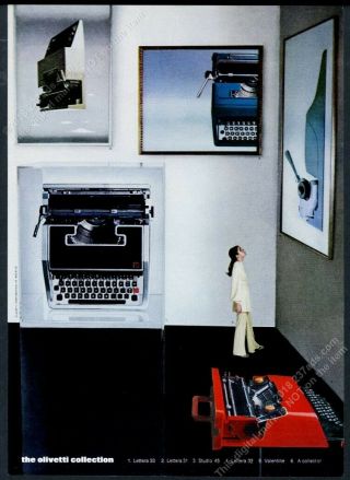 1971 Olivetti Valentine Lettera 33 31 32 Studio 45 Typewriter Photo Print Ad