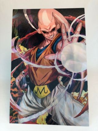 Dragon Ball Z Dbz Majin Buu Lenticular 3d Print 17” X 11” Triple Image