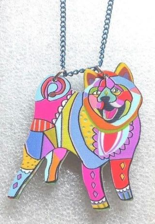 Akita Dog Pup Pendant Chain Necklace Multicolor Jewelry