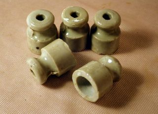 5 Rare Russian Tiny Wall Porcelain Insulator For Woody Izba House 1930 - 1960 Ussr