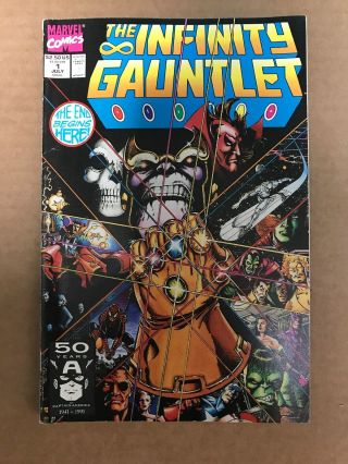 The Infinity Gauntlet 1 Comic Book 1991 Marvel Avengers Endgame