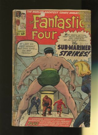 Fantastic Four 14 Fr 1.  0 1 Book Marvel Namor The Sub - Mariner Puppet Master