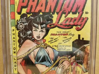 PHANTOM LADY 17 CGC.  5 CLASSIC MATT BAKER COVER & ART GGA 1948 FOX 3