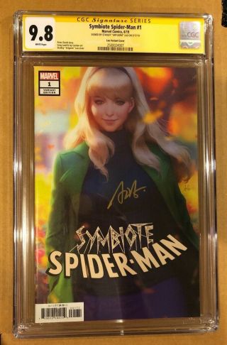 Symbiote Spider - Man 1 Cgc Ss 9.  8 Artgerm Variant.  Signed By Artgerm.  (6/19).