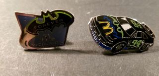 2 1995 Batman Forever Mcdonalds Dc Comics Pins Gotham City The Caped Crusader