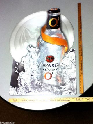 Bacardi Silver O Rum Beer Sign Bar Bottle Metal Tin Tacker Distillery Wz1 Liquor