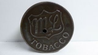 Vintage M.  L.  Tobacco Tin Antique Embossed Metal