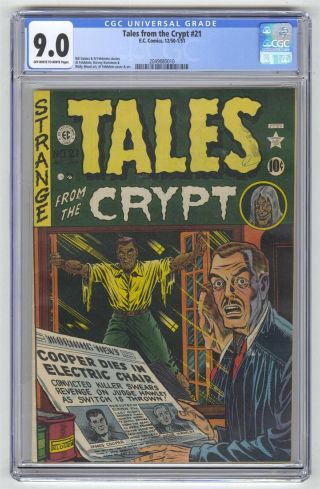 Tales From The Crypt 21 Cgc 9.  0 Ec Comic Horror Golden Age 10c