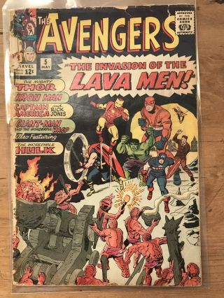 Avengers 5 1964 Kirby Art,  Lava Men Appearance