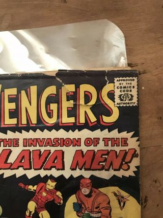Avengers 5 1964 Kirby Art,  Lava Men Appearance 5