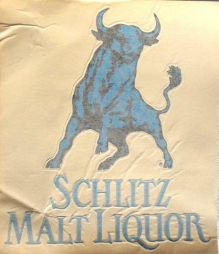Vintage Schlitz Malt Liquor Bull Decal Beer Window Sticker 10x9 Logo Rare