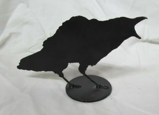 Black Metal Crow 4 " Tall 7 " Long Figurine Anvil Island Design