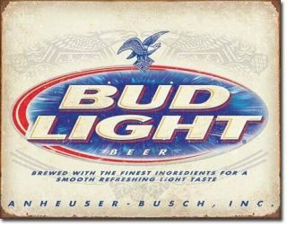 Bud Light Budweiser Beer 16 " X 12.  5 " (d2184) Rustic Weathered