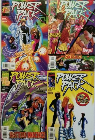 Marvel Power Pack Comic Book Mini Series Of 4,  Complete Including First Edition