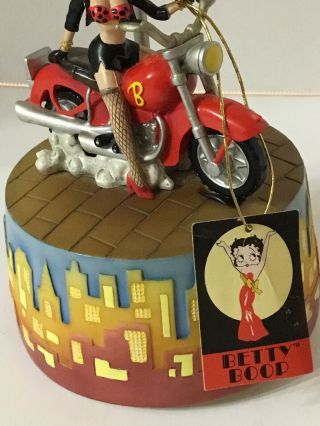 Betty Boop Music Box FIGURINE Motorcycle Wind Up NON Music Collectible 5