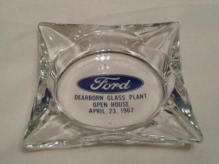 Advertising Ashtray Ford Motor Co Glass Plant Dearborn Mi,  Open House April1967.