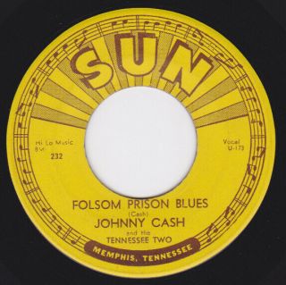 Sun 232 Orig Rockabilly 45 - Johnny Cash - Folsom Prison Blues / So Doggone