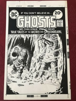 Ghosts 37 Art Hand Drawn Cover Luis Dominguez Dc Horror Bronze 1974