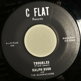 Ralph Bush And The Bushwackers 45 Rpm Troubles My Eyes Don 