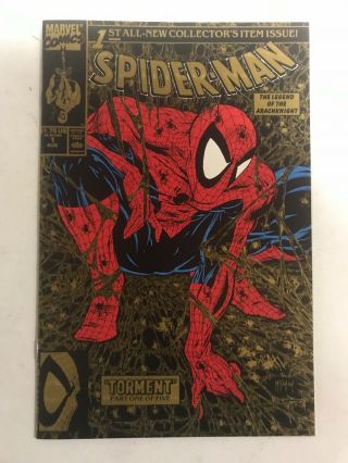 Spider - Man 1 Comic From 1990/mcfarlane Gold Edition