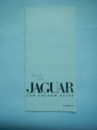 Jaguar Car Colour Guide October 1974