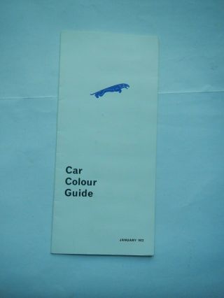 Jaguar Car Colour Guide January 1972,  Code: Hc 1.  72 35m