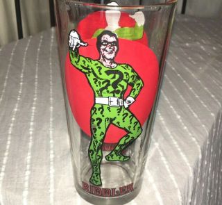 Vtg The Riddler Glass Rare 1976 Pepsi Cola Promo Batman Mug Superhero Villain
