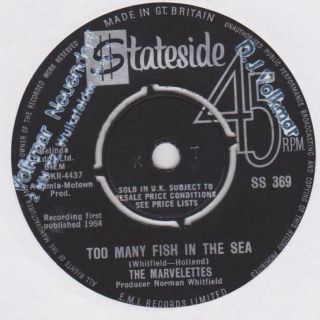 The Marvelettes Too Many Fish In The Sea / A Stateside Ss 369 Rare 1964 Motown