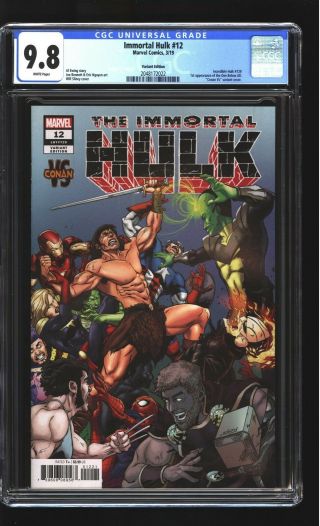 Immortal Hulk 12 Cgc 9.  8 Nm/mint 1st App One Below All,  Conan Vs Variant Cover
