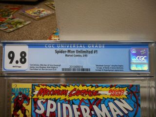 Spiderman Unlimited 1 cgc 9.  8 Marvel 1993 1st appearance Shriek Maximum Carnage 3