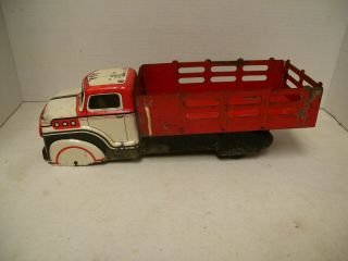 Vintage Pressed Steel Marx Toy Truck,  Stake Body