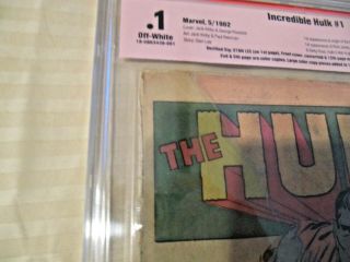 THE INCREDIBLE HULK 1 (1ST APPEARANCE & ORIGIN) SIGNED STAN LEE CBCS GRADED 4