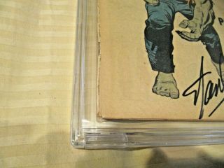 THE INCREDIBLE HULK 1 (1ST APPEARANCE & ORIGIN) SIGNED STAN LEE CBCS GRADED 7