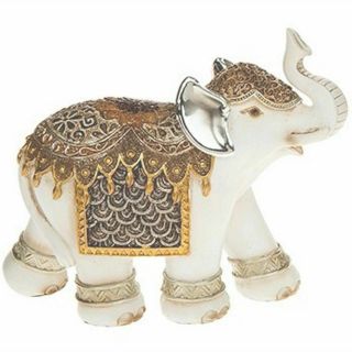 Ivory White Elephant Medium Eastern Ethnic Spiritual Gift Novelty Ornament