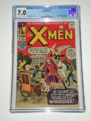 X - Men (uncanny) 2 (1963 Marvel) Cgc 7.  0 1st Vanisher Appearance,  2nd X - Men