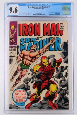 Iron Man And Sub - Mariner 1 - Near - Cgc 9.  6 Nm,  Marvel 1968 - One - Off