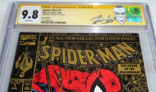 Spider - Man 1 CGC SS 9.  8 Signature Autograph STAN LEE MCFARLANE Gold Edition CVR 2