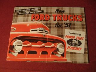 1951 Ford Truck Showroom Sales Brochure Old Booklet Book Rig Semi