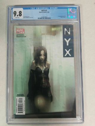 Nyx 3 Cgc 9.  8 White Pages 1st Appearance Case