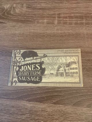 Vintage Jones Dairy Farm Sausage Wisconsin Advertisement Brochure 6x3