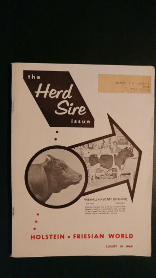Holstein World 1969 Herd Sire Issue,  Winterthur Farm & Apache Ranch Herd Book