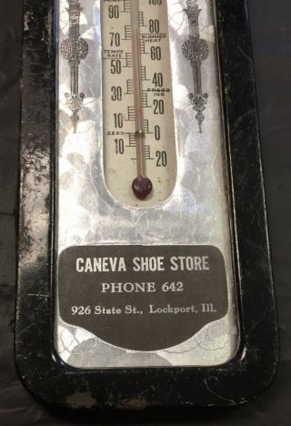 Advertising Thermometer Caneva Shoe Store Lockport Illinois 3 Digit Phone Number