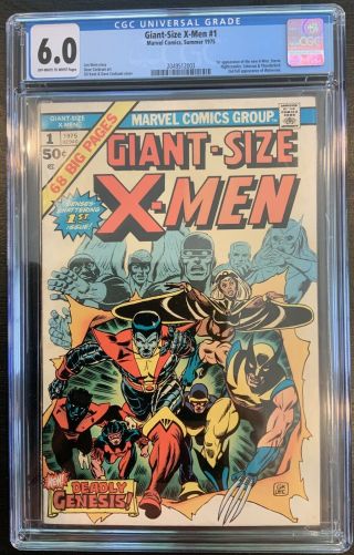 Giant - Size X - Men 1 Cgc 6.  0 First Appearance X - Men Xmen