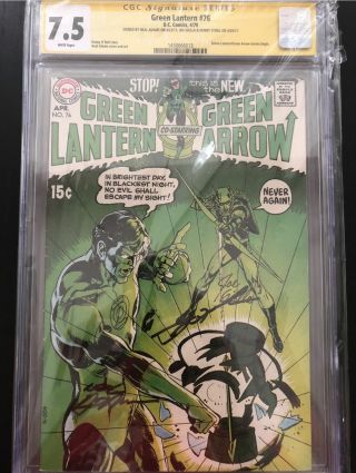 Green Lantern 76 Cgc 7.  5 White Pages 3x Ss Neal Adams Denny O 