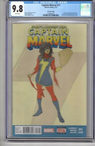 Captain Marvel 17 - 2nd Print Cgc 9.  8 1st Appearance Kamala Khan / Ms Marvel