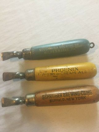 Antique Vintage Bottle Openers Phoenix Cream Ale Schreiber Stegmaiers Gold Medal